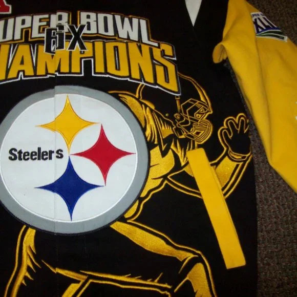 PITTSBURGH STEELERS 6 TIME SUPERBOWL ULTIMATE CHAMPIONSHIP JACKETSMALLMEDIUM
